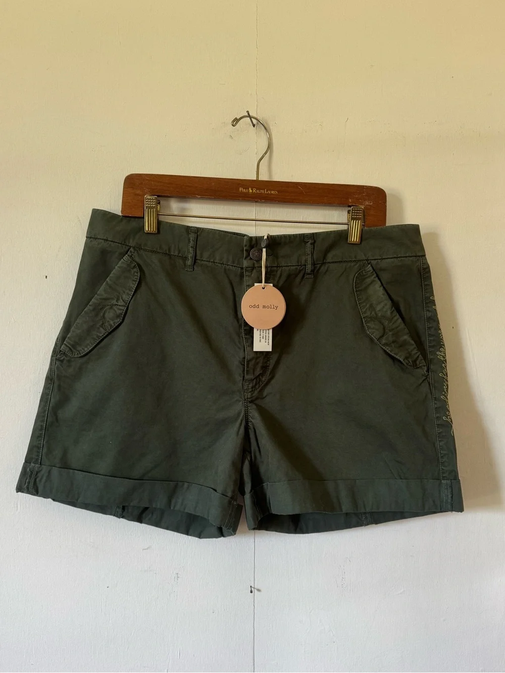 Odd Molly The It Shorts‎ Military Green Cotton 4